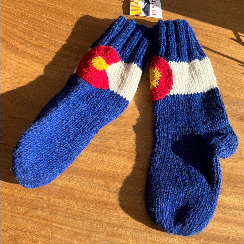 Rising International Colorado flag wool socks